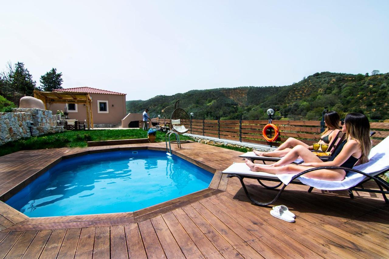 Ampelos Cretan Villa - Private Pool & Heated Ozone Jacuzzi Yerolákkos 외부 사진